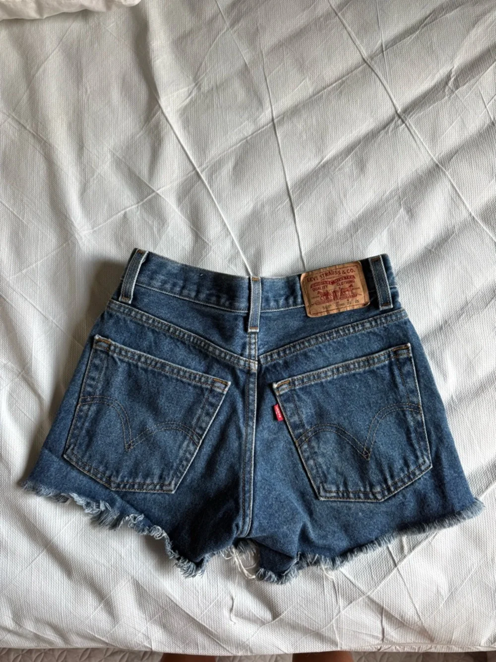 Levi's Frayed Hem Denim Shorts